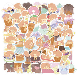 52PCS Ice Cream Stickers Girl Suitable for Drink Bottle Photo Luggage Laptop Car Trendy Decals Graffiti Sticker Ins Style (ONLINE ORDER ONLY)