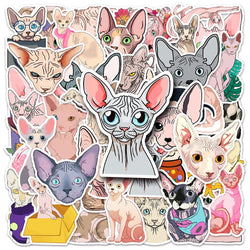 Sphinx Cat Cartoon Stickers 10/30/50PCS for Phone Laptop Luggage Skateboard Decals (Online Order Only)