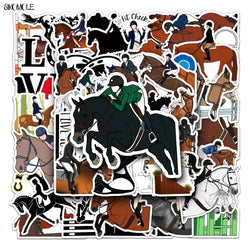 Cartoon Horse Stickers 10/30/50PCS Equestrian Kids DIY Toy Car Skateboard Laptop Phone Decals (Online Order Only)