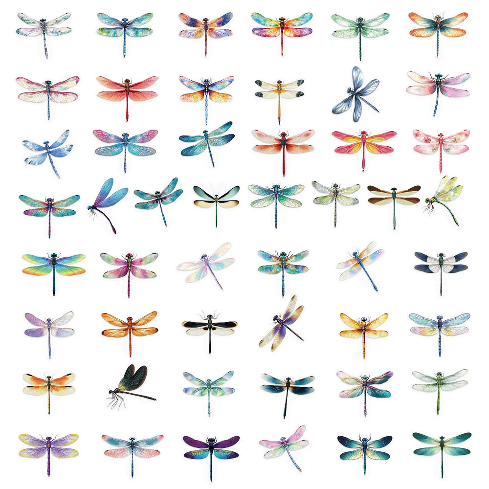 10/30/50PCS Dragonfly Stickers Cartoon Transparent Sticker Funny Insect DIY Toy Fridge Luggage Laptop Phone Guitar Bike Decals (ONLINE ORDER ONLY)