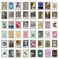 10/30/50/110pcs Cool Retro Stamp Stickers Vintage Decals Skateboard Laptop Motorcycle Phone Car Luggage Waterproof Sticker Toy (ONLINE ORDER ONLY)