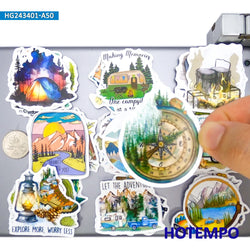 20/30/50Pieces, Camping Travel Stickers, Forest Hiking Trip, Art Graffiti Style, for DIY Creative Decoration, Sticker Toys (Online Order Only)