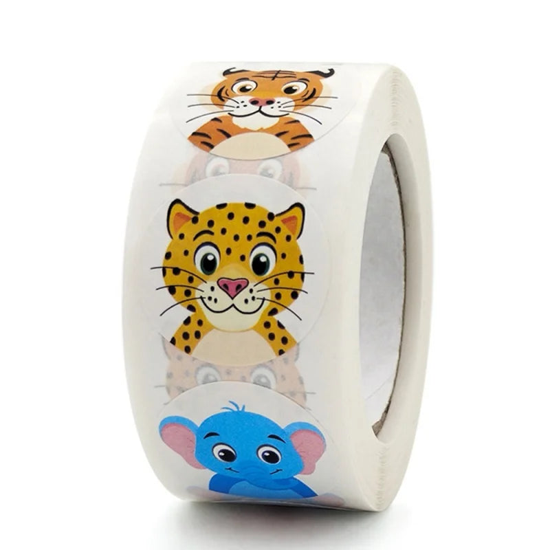500pcs Round Cartoon Toys Animal stickers for kids Teacher Reward Encourage Sticker Office Stationery for children 1inch (ONLINE ORDER ONLY)