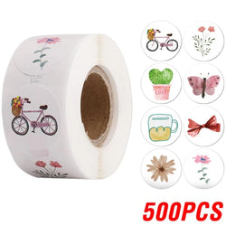 100-500pcs Round Cartoon Sticker 1Inch Thank You Stickers for Gift Cards Envelope Paper Scrapbook Sealing Label (ONLINE ORDER ONLY)