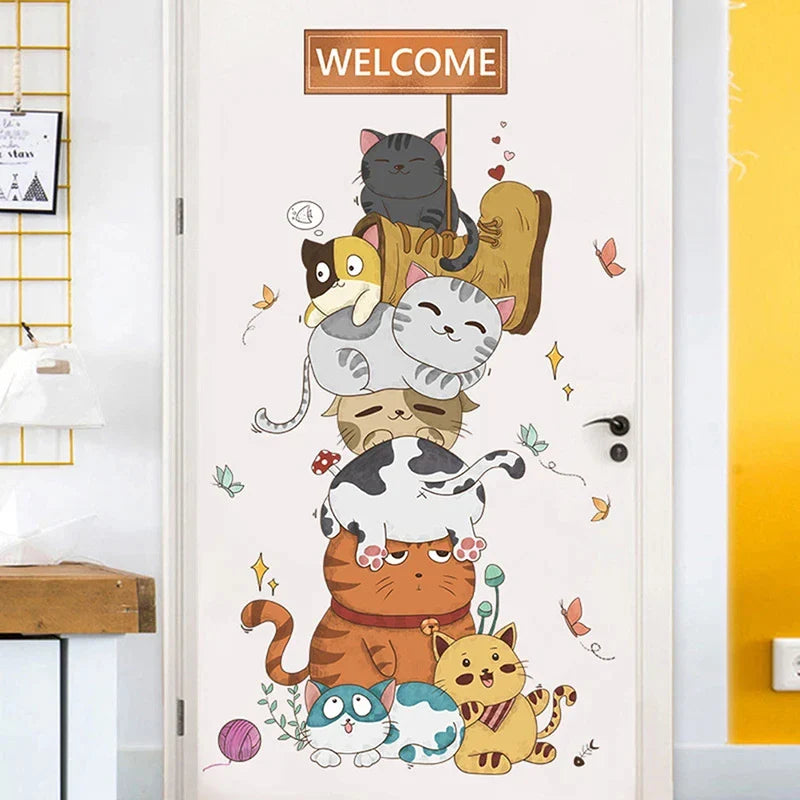 Naughty Cat Wall Stickers Kids Room Decor Self-adhesive (Online Order Only)