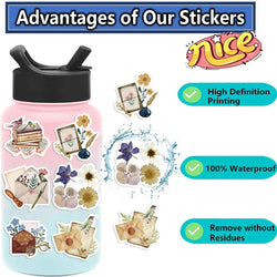50pcs Time Secret Love Retro Notebook Sticker Aesthetics Cartoon Decals Waterproof Stickers Pack Party Decoration Gift Toys (ONLINE ORDER ONLY)