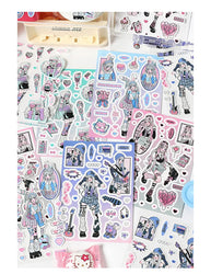 1pcs New Kawaii Heartbeat Girl Scrapbooking Sticker Art Collage Diary Journal DIY Craft Aesthetics Decorative Sticker Stationery (ONLINE ORDER ONLY)