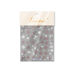 Shiny Pink Silver Hot Stamping Snow Adhesive Nail Art Sticker Snowflake Rhinestone Manicure Decal Nail Supplies for Professional (Online Order Only)
