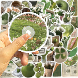 10/30/62PCS Cartoon Plant Ins Style Green Stickers Aesthetic Decals DIY Notebook Skateboard Phone Fridge Guitar Kids Sticker Toy (ONLINE ORDER ONLY)