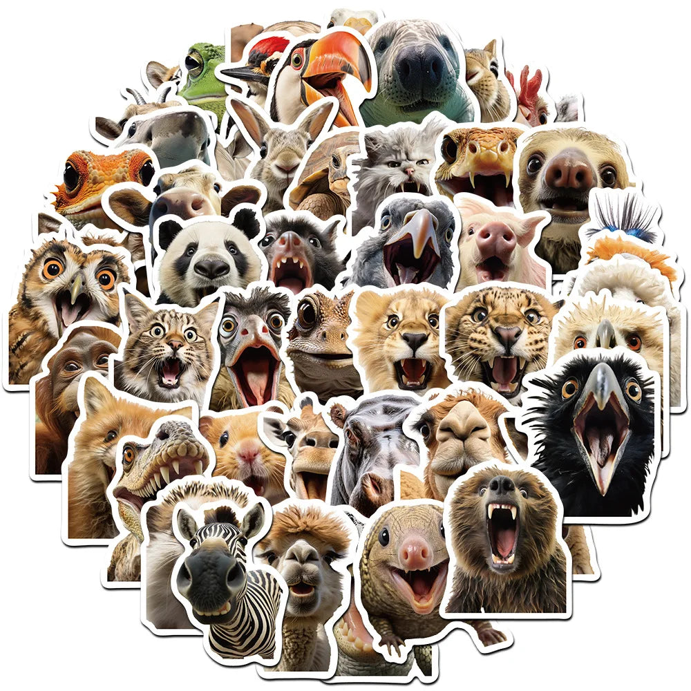 Cartoon Animal Watercolor Stickers for Suitcase, Skateboard, Laptop, Luggage, Phone - 10/30/50Pcs (Online Order Only)