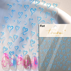 Flat Small Pink Brown Halo Dyeing Love Heart Geometric Leopard Shiny Jelly Chic Embossed Relief Nail Art Stickers Manicure Decal (Online Order Only)