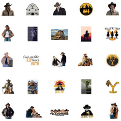 50pcs American Hot TV Yellowstone Season Show Stickers Laptop Luggage Guitar Skateboard Fridge Scrapbook Graffiti Sticker (ONLINE ORDER ONLY)