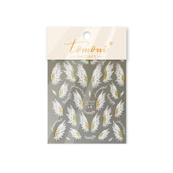 White Black Wings Feather Angel Demon Devil Dreamy Hot Stamping English Letter Adhesive Nail Art Stickers Manicure Tool Decals (Online Order Only)