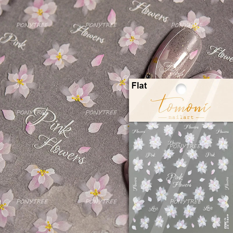 Graceful Peach Blossom Blessing Sachet Pretty Buckle Tassels Pendant Antique Radiant Adhesive Nail Art Stickers Manicure Decals (ONLINE ORDER ONLY)