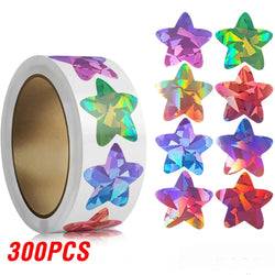 100-500pcs Color Holographic Star Stickers Birthday Wedding Gift Party Decor Seals Label Envelope Baking Labels Sticker (Online Order Only)