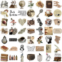 50PCS Dark Academia Cool Stickers Decals For Laptop Phone Suitcase Fridge Skateboard Waterproof Sticker Kids Toys (ONLINE ORDER ONLY)