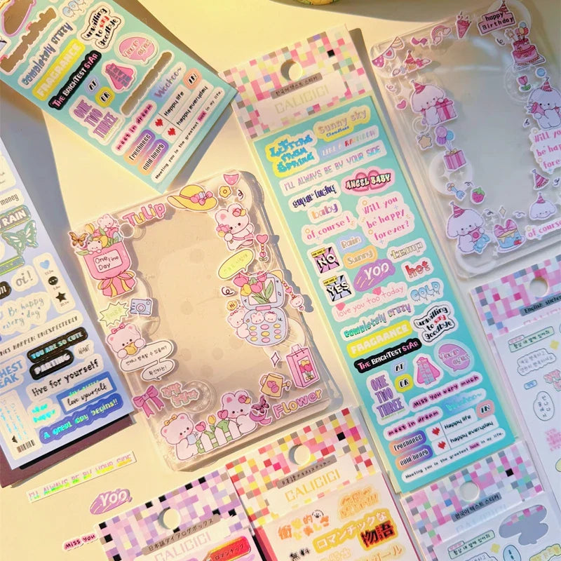 1Pcs Korean Ins Text Material Sticker Scrapbooking Idol DIY Album Decoration Sticker Aesthetic Personalized Kawaii Stationery (Online Order Only)