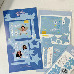 Korean Ins Creative Denim Pattern Stickers Scrapbooking Idol Album Decoration Sticker Aesthetic Personalized Kawaii Stationery (ONLINE ORDER ONLY)