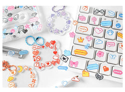 Korea Ins Cute Pixel Dialog Series Decorative Sticker Hand Account Idol Card DIY Material Sticker Personalized Kawaii Stationery (ONLINE ORDER ONLY)