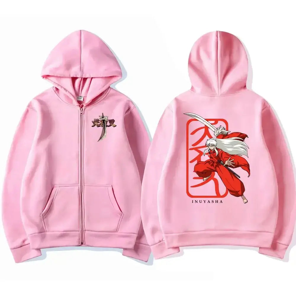 Inuyasha Graphic Zipper Hoodie Unisex Manga Jacket (ONLINE ORDER ONLY)