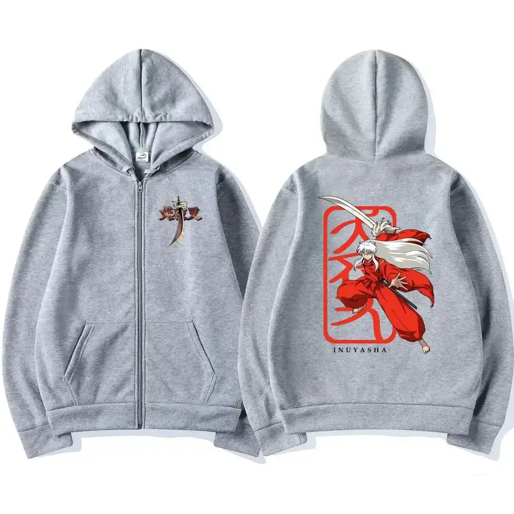 Inuyasha Graphic Zipper Hoodie Unisex Manga Jacket (ONLINE ORDER ONLY)