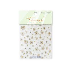 Retro Flowers Petal Pearl Rhinestones Halo Dyeing Chic Daisy Vintage Gold Foil  Floral Designs Nail Art Stickers Manicure Decals (ONLINE ORDER ONLY)