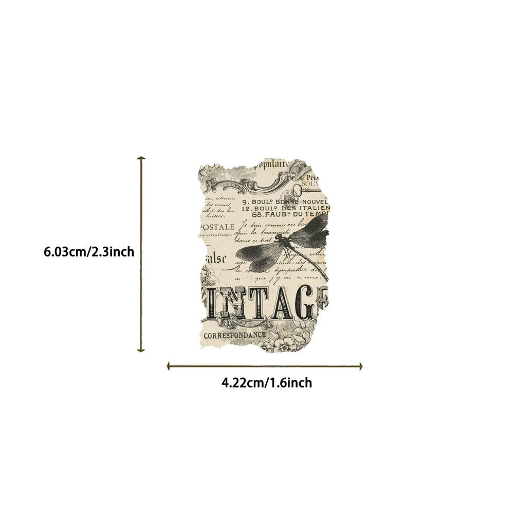 50PCS Vintage Manuscript Stickers For Hand Account Laptop Suitcase Phone Case DIY Cartoon Stickers Retro Style Graffiti Decals (ONLINE ORDER ONLY)