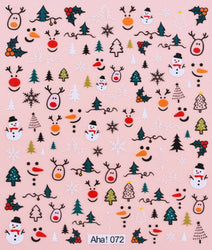 Christmas Greenery Nail Stickers Xmas Holly Animal Penguin Candy Winter Sliders Decor 2024 Holiday Decals Manicure Tips Foils *& (ONLINE ORDER ONLY)