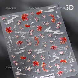 Romantic Mermaid Tail Water Bubbles Seahorse Shell Starfish Coral Pearl Pendant Self Adhesive Nail Art Stickers Manicure Decals (Online Order Only)