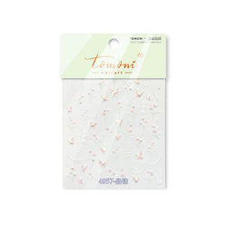 Vigorous Pink Orchid Cymbidium Antique Fragrant Thoroughwort Grass Butterfly Adhesive Nail Art Sticker Plant 3D Manicure Decals (ONLINE ORDER ONLY)