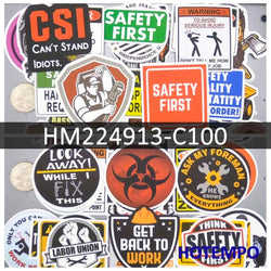 50/100Pieces Funny Slogan Danger Stop Safety Warning Stickers for Helmets Phone Luggage Bike Car Motorcycle Laptop Sticker Toys (ONLINE ORDER ONLY)