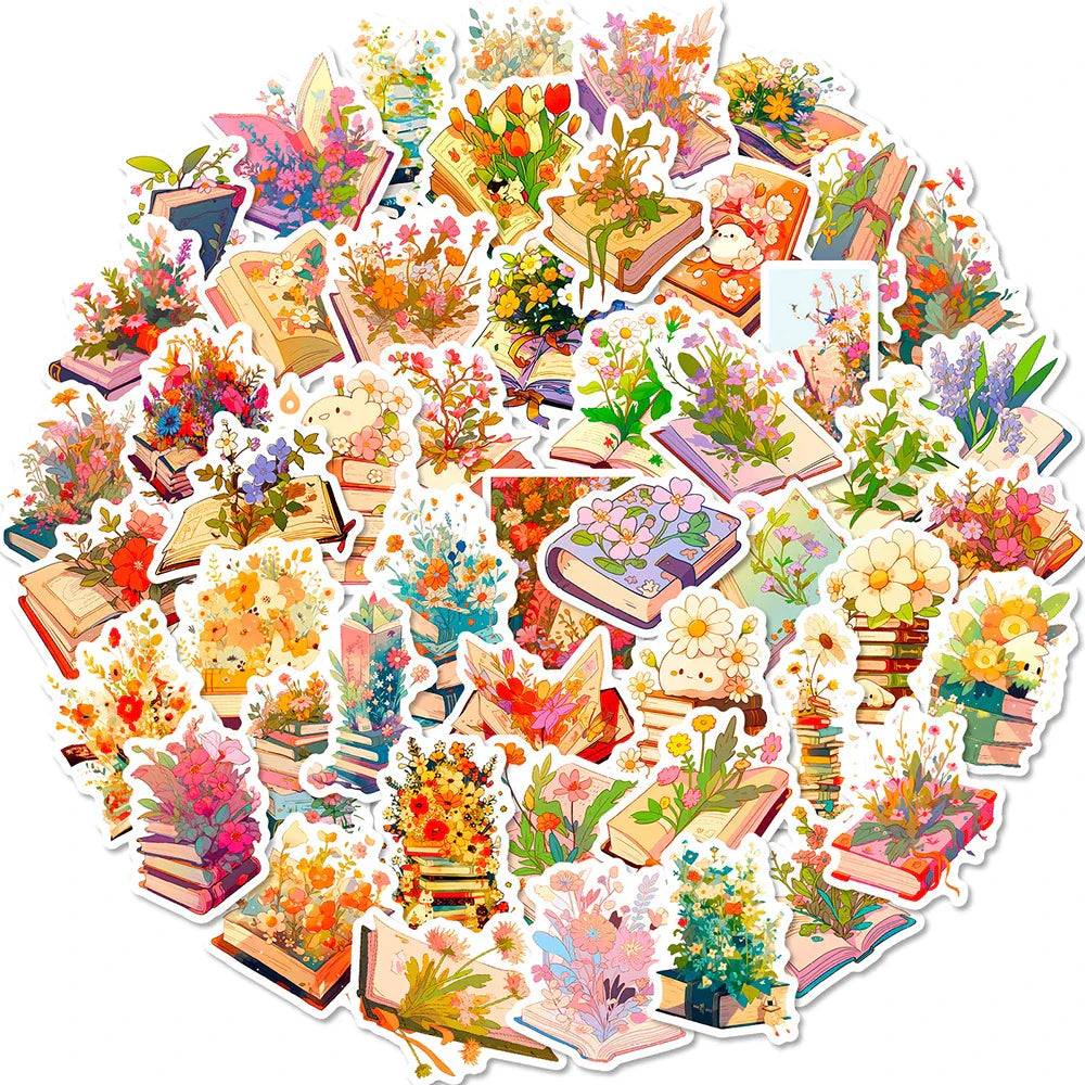 Vintage Flower Aesthetic Stickers for Phone, Scrapbook, Laptop, Luggage, Skateboard - 10/30/50PCS (Online Order Only)