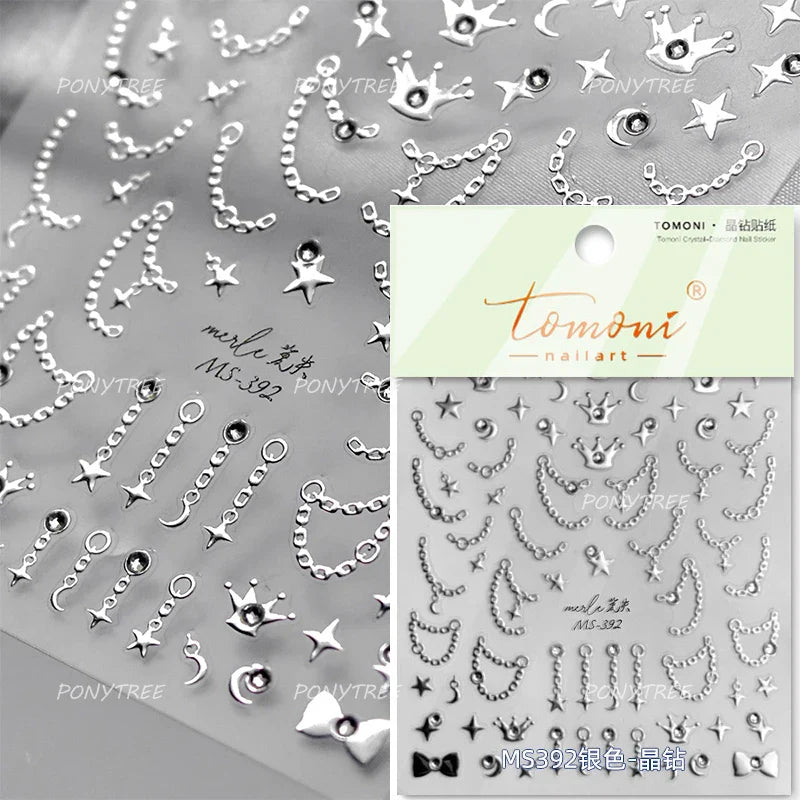 Mini Love Heart Arc Curved Line French Style Minimalist Colourful Self-adhesive Nail Art Decorations Stickers Manicure Decals (Online Order Only)