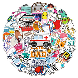 Doctor Nurse Cartoon Stickers 10/30/50pcs for Laptop Suitcase Phone Notebook Guitar Car (ONLINE ORDER ONLY)
