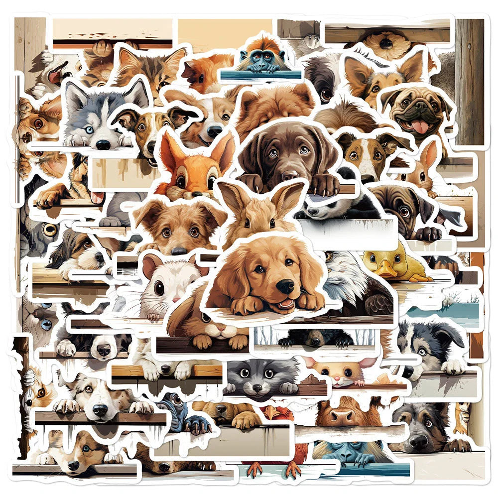 10/30/60pcs Funny Meme Cute Animal Dog Cat Stickers Decals Kids Toy Laptop Phone Water Bottle Suitcase Guitar Decoration Sticker (ONLINE ORDER ONLY)