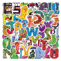 60pcs Cartoon Monster Stickers for Suitcase, Water Cup, Phone, Laptop, Car, Scooter, Refrigerator (Online Order Only)