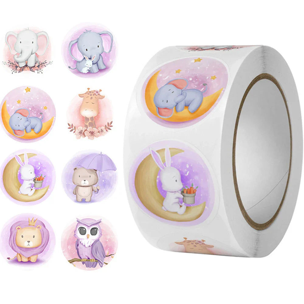 500pcs/roll Reward Stickers For Kids Children Kindergarten School Encouragement Students Games Toy Animals Stationery Labels (ONLINE ORDER ONLY)
