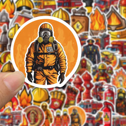 10/30/61pcs Fire Hero Firefighter Stickers Fireman Decal Laptop Suitcase Motorcycle Car Phone Decoration Sticker Kid Classic Toy (Online Order Only)