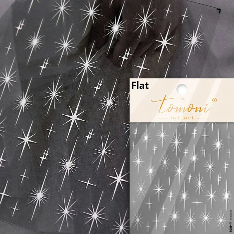 Dreamy Moon Star Cloud Butterfly Starrylight Rhinestone 5D Soft Embossed Relief Nail Art Sticker 3D Decal Decoration Manicure (ONLINE ORDER ONLY)