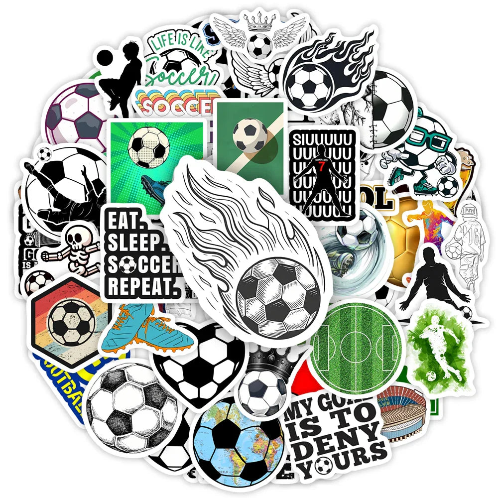 Soccer Sports Stickers Football Physical Activity Stickers Toys Gifts Phones Laptops Bottles Scrapbooks Waterproof Decals (Online Order Only)