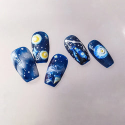 Starlit Sky Star Moon Oil Painting Colour Abstract Planet High Saturation Self Adhesive Nail Art Stickers Dreamy Manicure Decals (ONLINE ORDER ONLY)