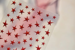 Irregular Stars Red Silver Five-pointed Star Meteor Shiny 5D Self Adhesive Nail Art Stickers Romantic Rhinestone Manicure Decals (ONLINE ORDER ONLY)