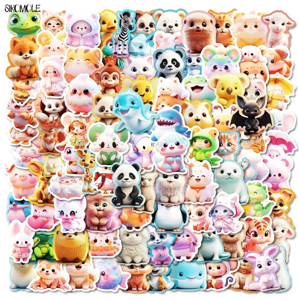 Cartoon 3D Animal Stickers - Cute Kawaii Kids Decoration Toy Gift (10/50/100PCS) (Online Order Only)