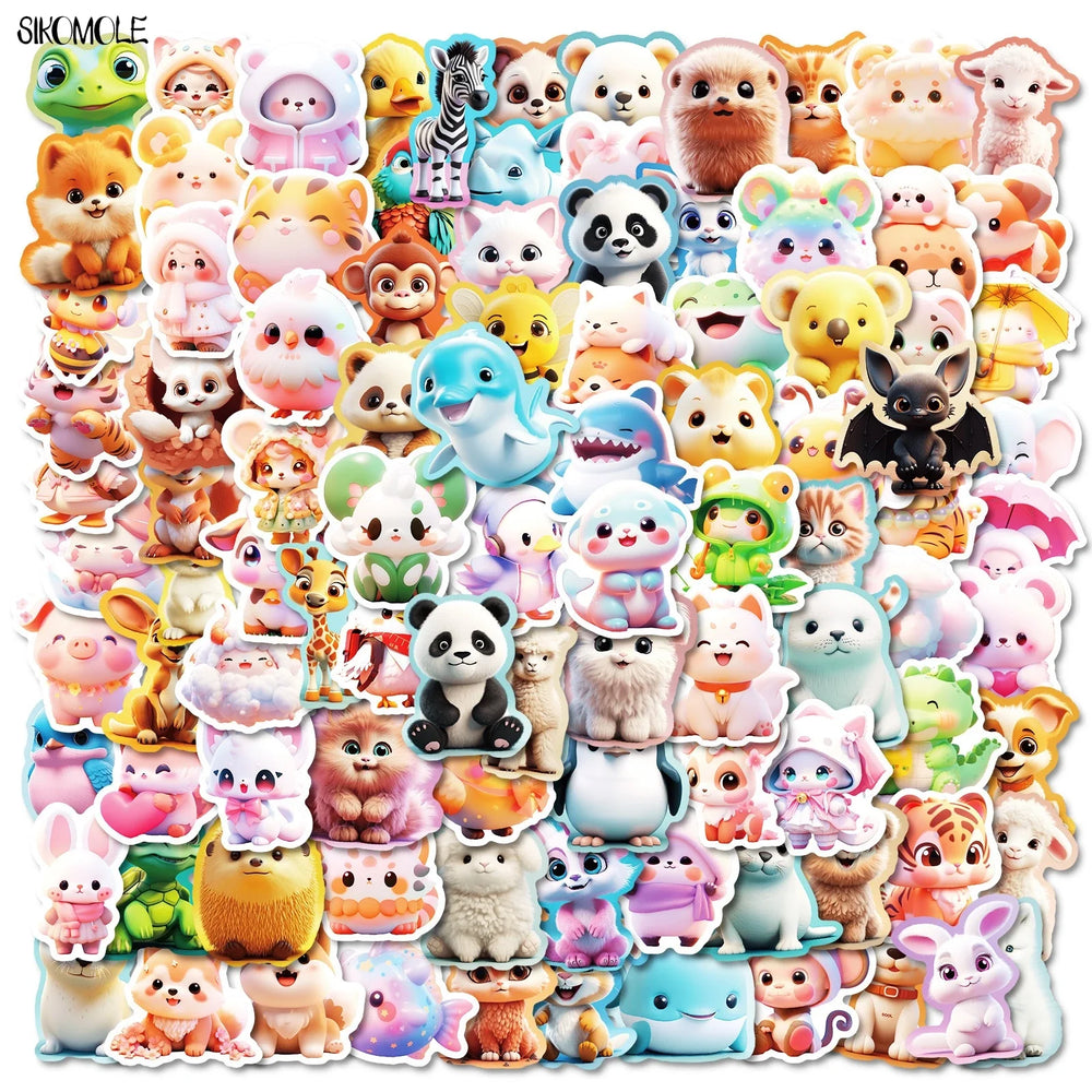 Cartoon 3D Animal Stickers - Cute Kawaii Kids Decoration Toy Gift (10/50/100PCS) (Online Order Only)