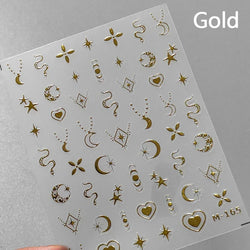 Shiny Laser Constellation Totem Pink Blue Gold Silver Shell Starfish Moon Star 3D Self Adhesive Nail Art Sticker Manicure Decals (ONLINE ORDER ONLY)