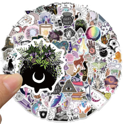 10/30/50/100pcs Boho Witchy Apothecary Stickers Witch Tarot Goth Decals Laptop Luggage Phone Waterproof Toy Sticker for Kid Girl (ONLINE ORDER ONLY)