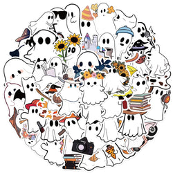 Cute Ghost Cartoon Stickers for Kids - DIY Decoration for Notebook, Bike, Suitcase, Laptop, Phone, Fridge, Car - 10/30/50pcs (Online Order Only)