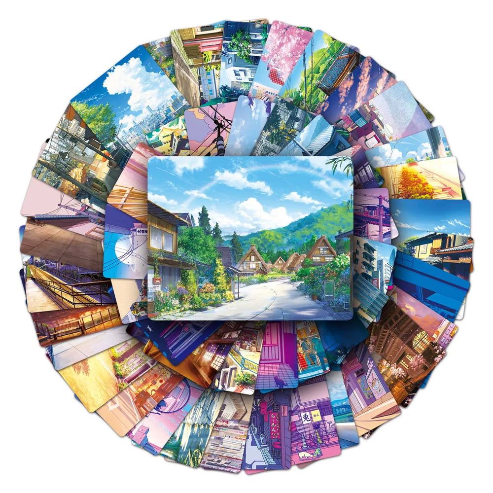 50Pcs Street View Cartoon Waterproof Vinyl Stickers for Skateboard Snowboard (Online Order Only)