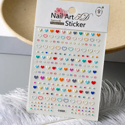 1Sheet Valentine's Day Decals 5D Nail Art Stickers Heart Self-Adhesive Slider Love Letters DIY Manicure Accessories "Dopamine" % (ONLINE ORDER ONLY)
