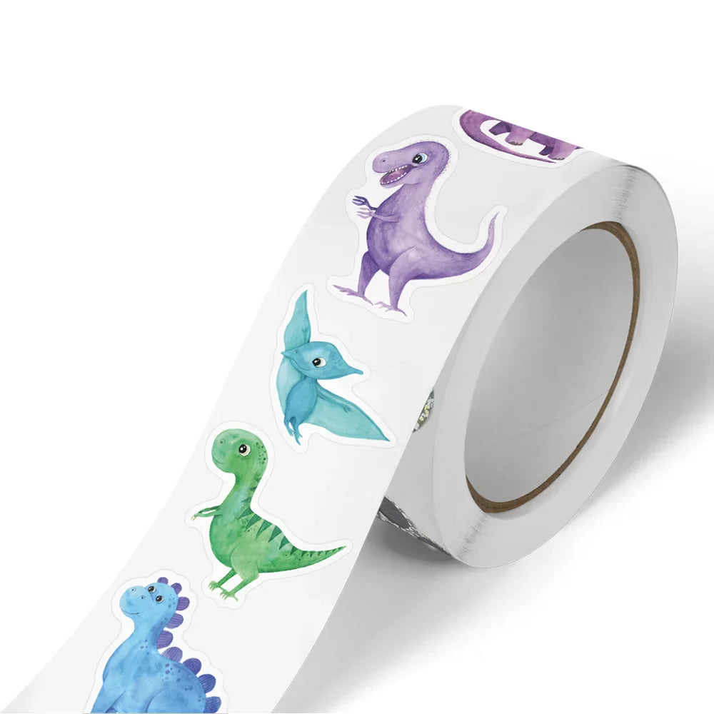 100-500pcs Animals Dinosaur Stickers Reward Stickers for School Reward Students Teachers Cute Decoration Gift Box Sticker Label (Online Order Only)